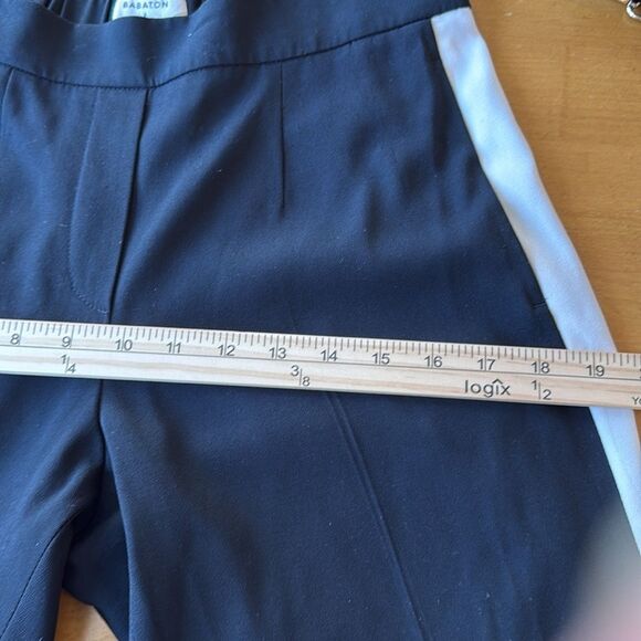 Aritzia Babaton Black Ankle Jogger Pants White Racing Stripe Tapered Size 6 - Picture 10 of 12